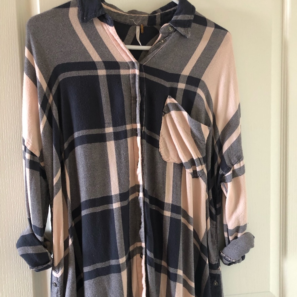 Free People Not Your Boyfriends flannel tunic